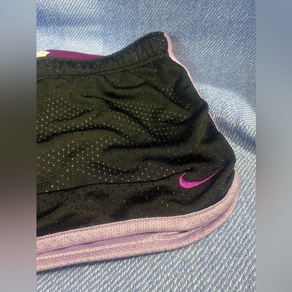 Nike Women's Black and Purple Athletic Shorts - Picture 2 of 6